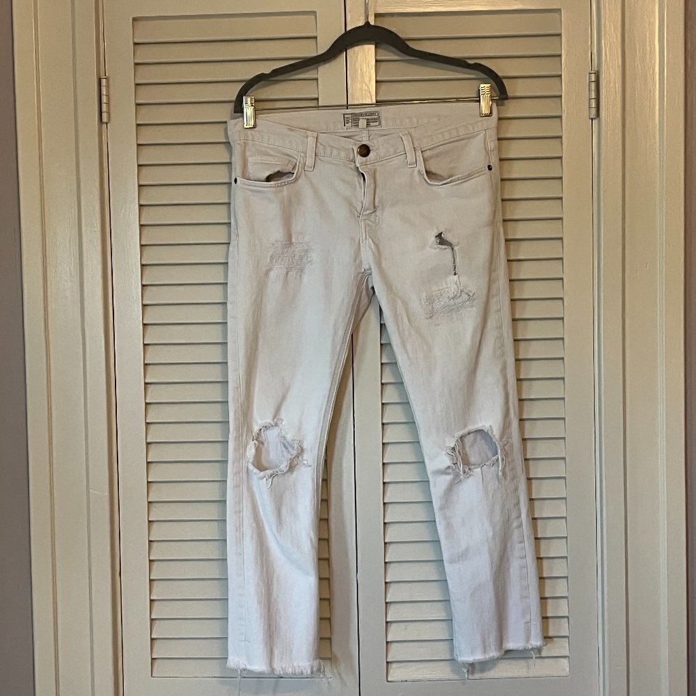 Current/Elliott distressed jeans white women 27 ankle